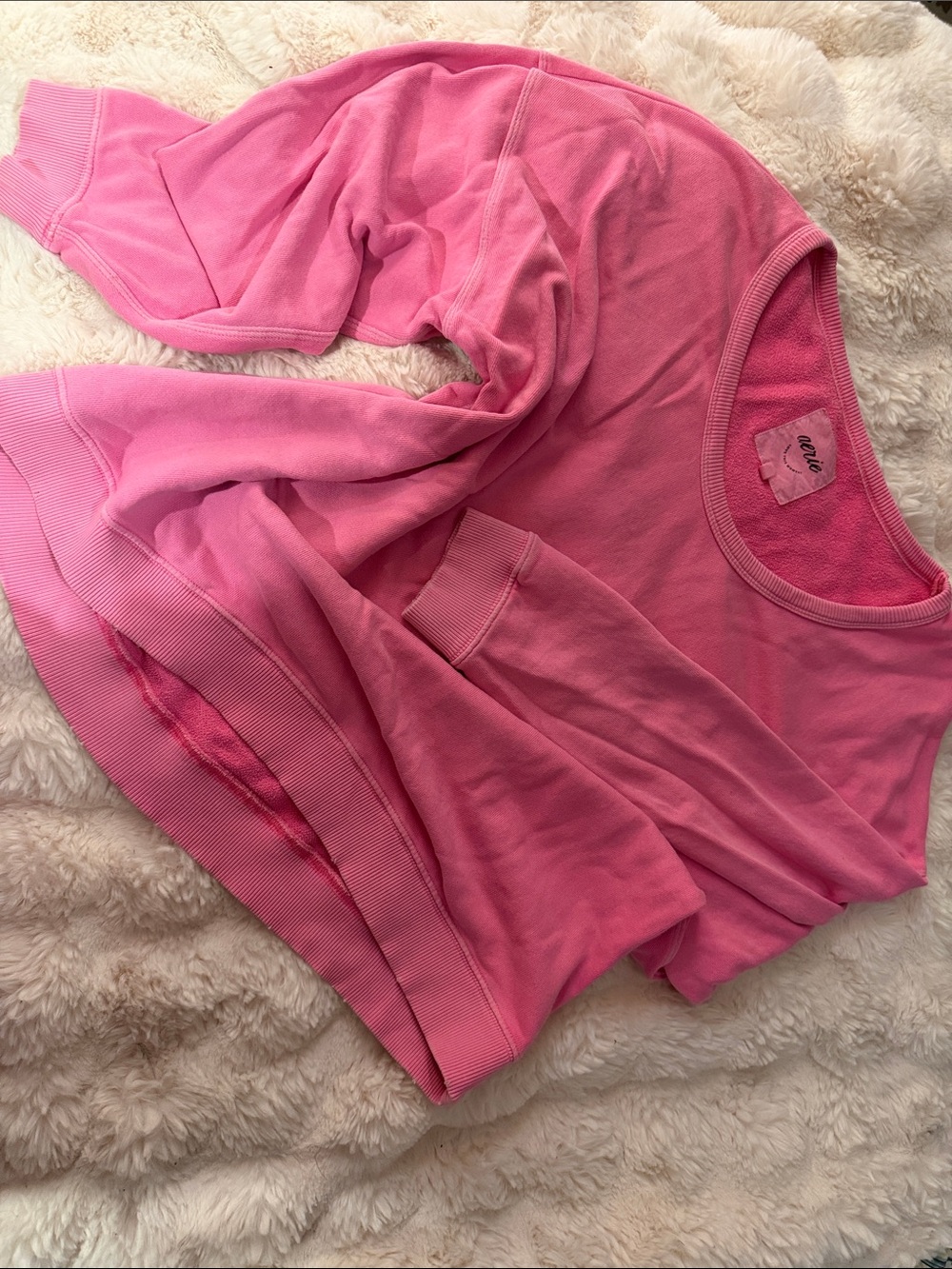 aerie Bright Pink Pullover Sweatshirt